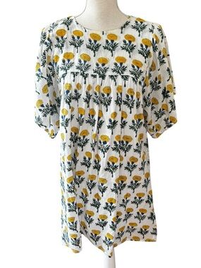 EMERSON FRY Basalie Mini Dress, Big Marigolds White S